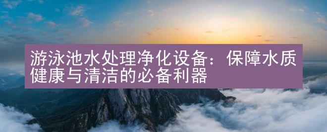 游泳池水处理净化设备：保障水质健康与清洁的必备利器