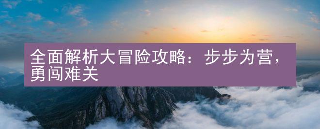 全面解析大冒险攻略：步步为营，勇闯难关