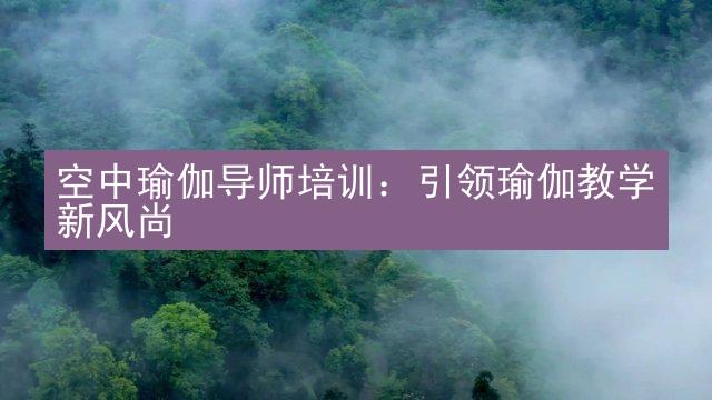 空中瑜伽导师培训：引领瑜伽教学新风尚