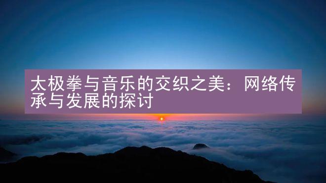 太极拳与音乐的交织之美：网络传承与发展的探讨